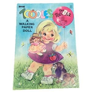 VINTAGE TOODLES THE TODDLER A WALKING PAPER DOLL BOOK 1966 ARTCRAFT UNUSED {83}